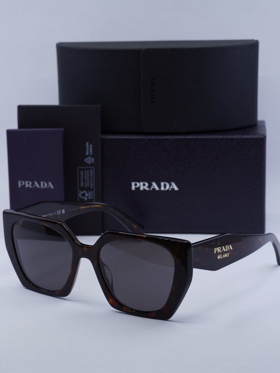 Prada PR15WS 24B40L Square Sunglasses – Dark Havana/Black\\Dark Grey